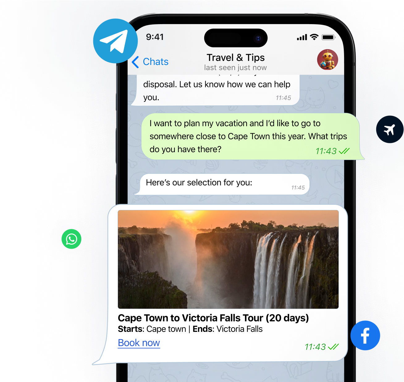 travel bot screenshot