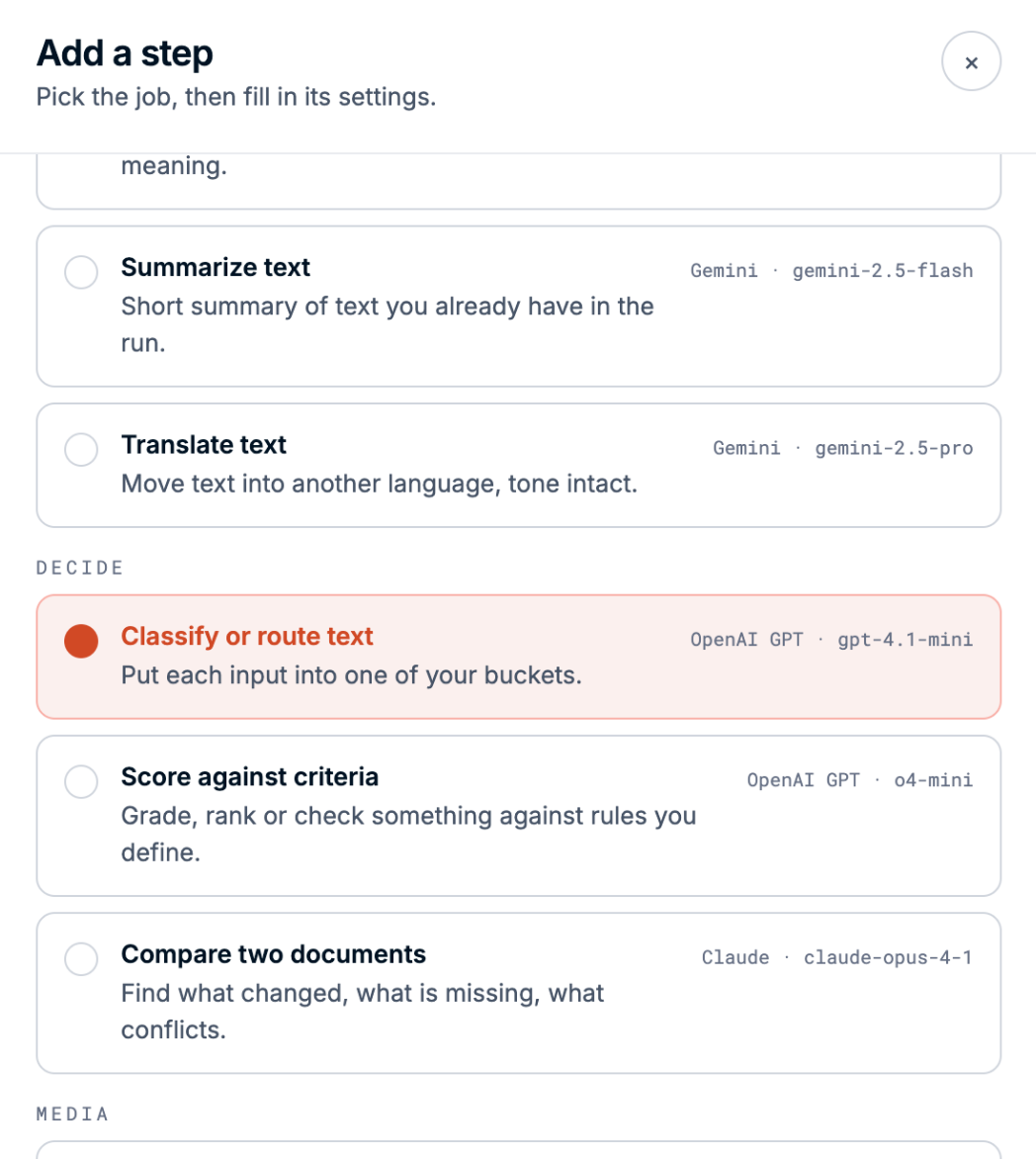 Pick a task